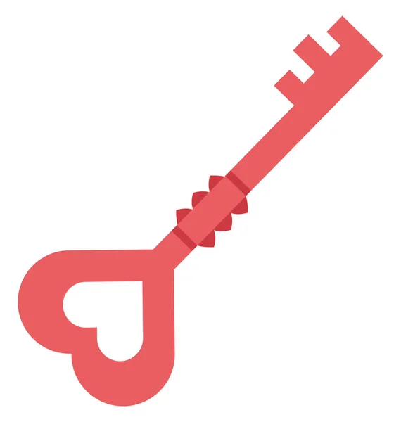 Szív Kulcs Adatvédelmi Vector Icon — Stock Vector