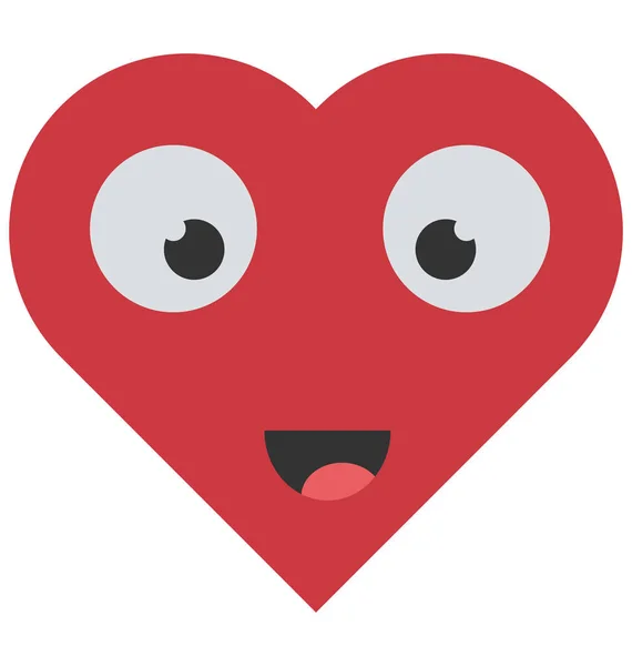 Χαρούμενο Πρόσωπο Καρδιά Εικονίδιο Του Φορέα — Διανυσματικό Αρχείο