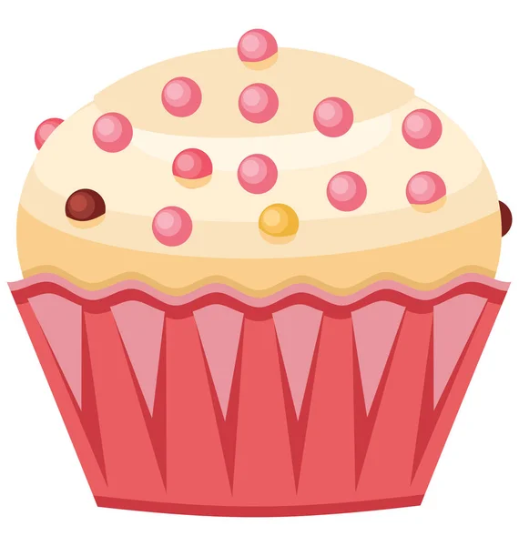 Magdalena Cupcake Vector Icono — Vector de stock