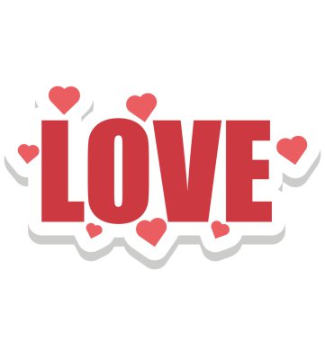 kalp şekli, kalpleri ile metin vektör simge düzenlenebilir seviyorum