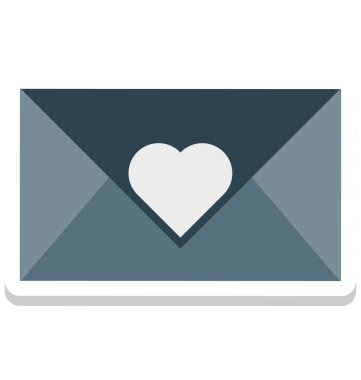 Aşk, vektör simge mektup