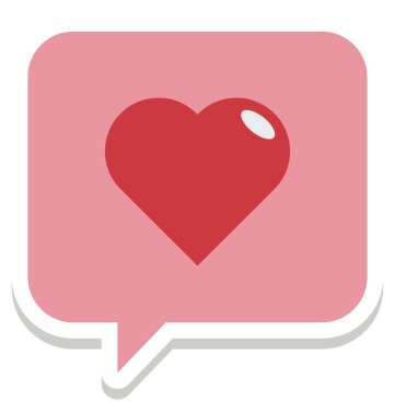 Romantik, chat, konuşma, kalp, konuşma vektör simgesi