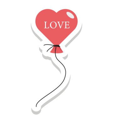 kalp balon, Sevgililer kalp vektör simgesi