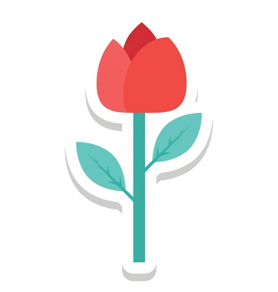 Tulipán Virág Szerkeszthető Vektor Ikon — Stock Vector