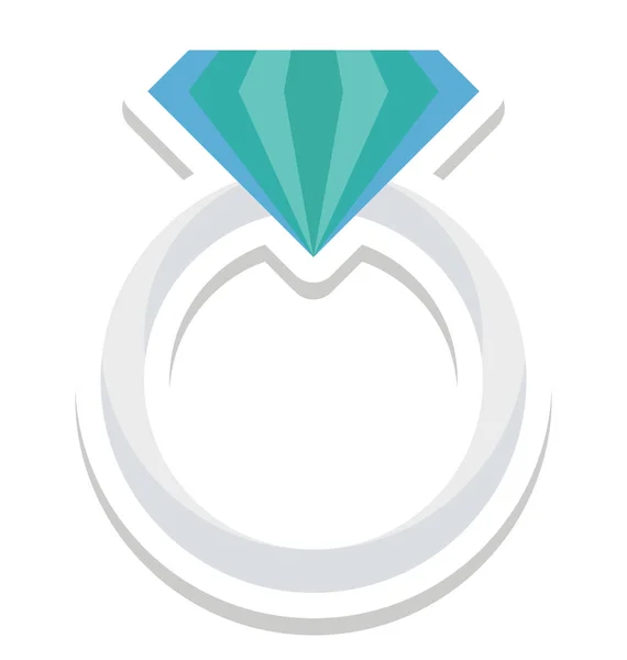 Gyémánt Gyűrű Vector Icon Szerkeszthető — Stock Vector