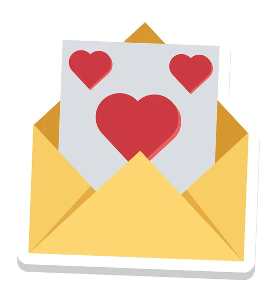 Carta Carta Amor Vector Icono — Vector de stock