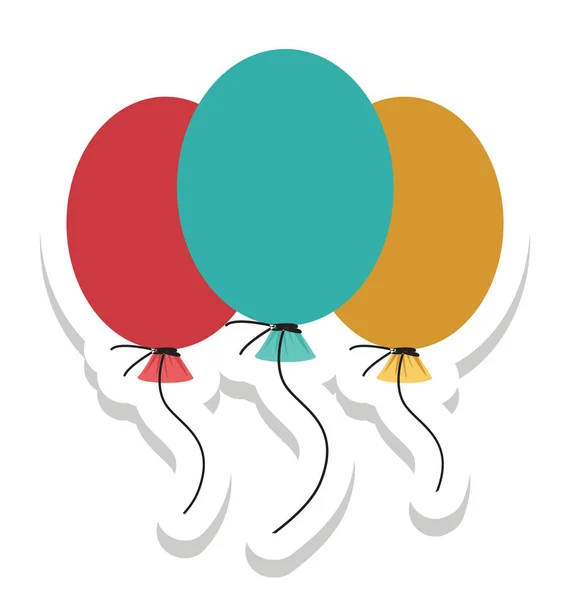 Balon Parti Süslemeleri Vektör Simgesi — Stok Vektör