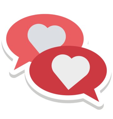 Romantik, sohbet, konuşmak, kalp, konuşma düzenlenebilir vektör simgesi