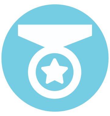 Yıldız madalya iki renk glif vektör simge izole ve düzenlenebilir