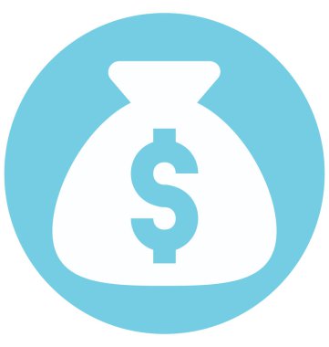 Para çuvalı iki renk glif vektör simge izole ve düzenlenebilir