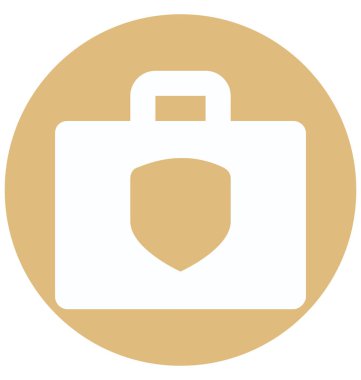 Koruma çantası iki renk glif vektör simge izole ve düzenlenebilir