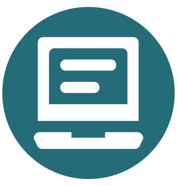 Dizüstü bilgisayar iki izole ve düzenlenebilir glif vektör simge renk