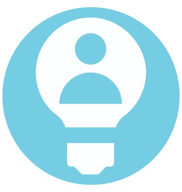 Yaratıcı bir fikir iki izole ve düzenlenebilir glif vektör simge renk