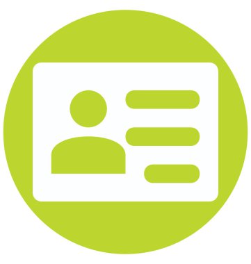 Kimlik kartı iki izole ve düzenlenebilir glif vektör simge renk