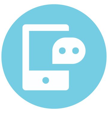 Mobil sohbet iki renk glif vektör simge izole ve düzenlenebilir