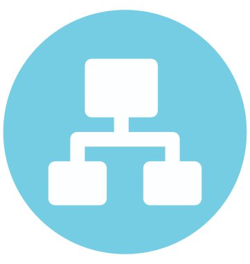 Hiyerarşi iki izole ve düzenlenebilir glif vektör simge renk