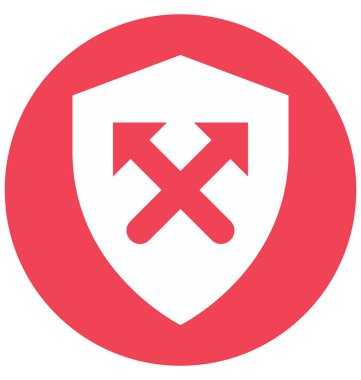 Oklar İki renk glif vektör simge izole ve düzenlenebilir ile kalkan