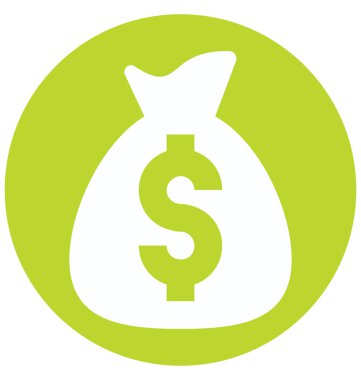 Para çuvalı iki renk glif vektör simge izole ve düzenlenebilir