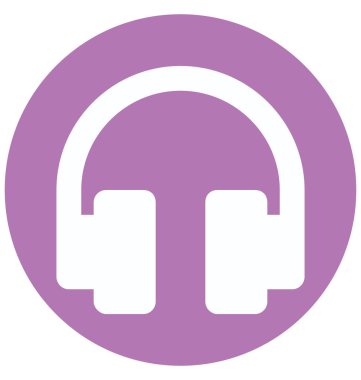 Kulaklık iki izole ve düzenlenebilir glif vektör simge renk