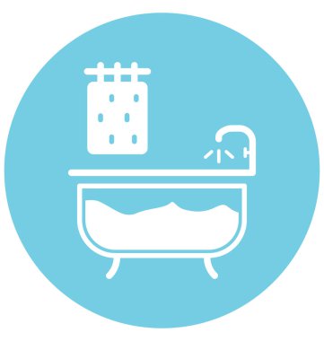 Küvet izole düzenlenebilir vektör simgesi