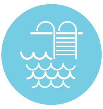 Havuzu merdivenler düzenlenebilir vektör simge izole