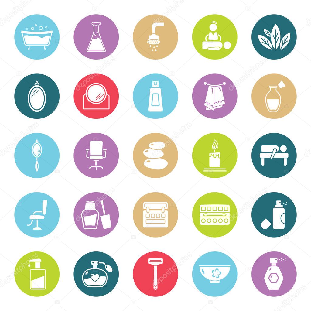 Beauty and Spa Vector Isolated Icons Editable 