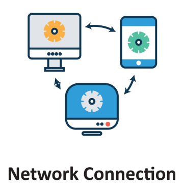 Veri paylaşım aygıtları ile izole ve teknoloji için simge vektör 