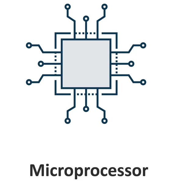 Čip Procesoru Izolované Vektorové Ikony Pro Technologii — Stockový vektor
