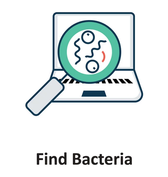 Encontrar Bactérias Encontrar Vírus Isolado Vetor Ícone Para Tecnologia —  Vetores de Stock