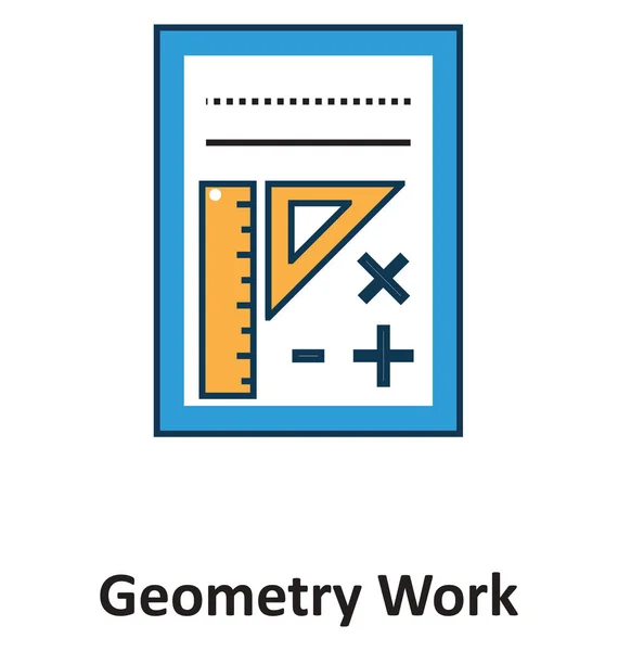 Геометрические Работы Изолированная Векторная Икона Технологии — стоковый вектор