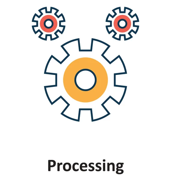Cogwheel Επεξεργασία Απομονώνονται Και Εικονίδιο Του Φορέα Για Την Τεχνολογία — Διανυσματικό Αρχείο