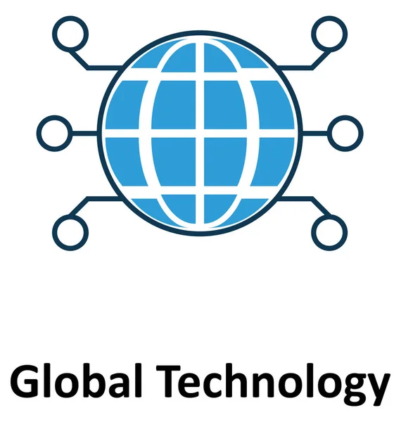 Global Technology Isolated Vector Icon Technology — Stock Vector