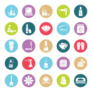 Güzellik ve Spa izole simgeler düzenlenebilir vektör 