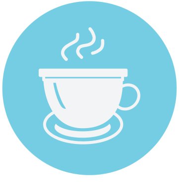 Çay Kupa izole vektör simge kullanmak seyahat ve tur projeler için