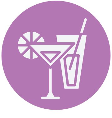 Kokteyl izole vektör simge kullanmak seyahat ve tur projeler için