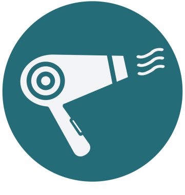 Saç kurutma makinesi izole vektör simge kullanmak seyahat ve tur projeler için