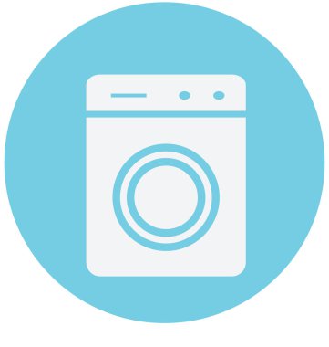 Seyahat ve tur projeler için çamaşır makinesi izole vektör simgesi kullanın