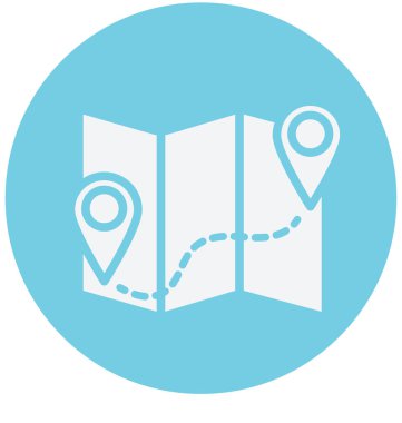 Seyahat ve tur projeler için PIN izole vektör simgesi kullanın göster