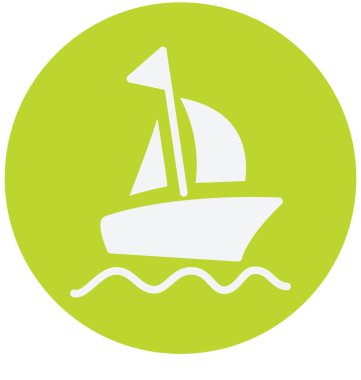 Yelkenli izole vektör simge kullanmak seyahat ve tur projeler için