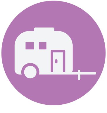 Karavan izole vektör simge kullanmak seyahat ve tur projeler için