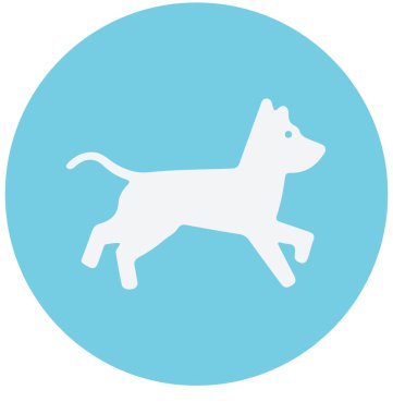 Köpek izole vektör simge kullanmak seyahat ve tur projeler için