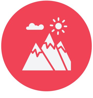 Dağlar izole vektör simge kullanmak seyahat ve tur projeler için