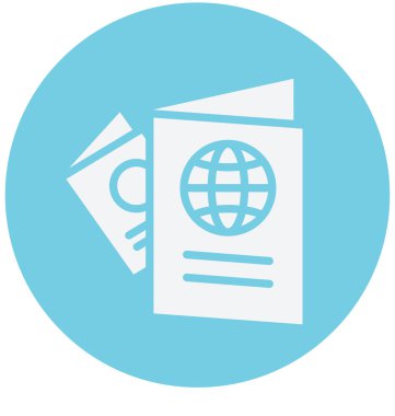 Pasaport izole vektör simge kullanmak seyahat ve tur projeler için