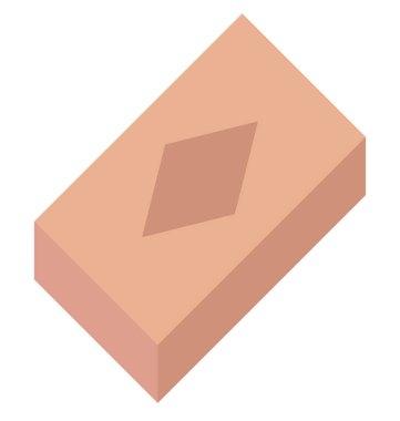 Tuğla izole vektör simge İnşaat için