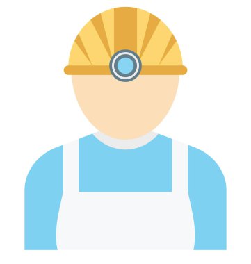 Madenci izole vektör simge İnşaat için