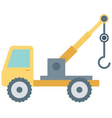 Çekici kamyon izole vektör simge İnşaat için