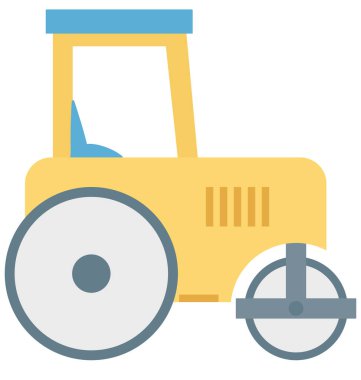 Yol buldozer izole vektör simge İnşaat için