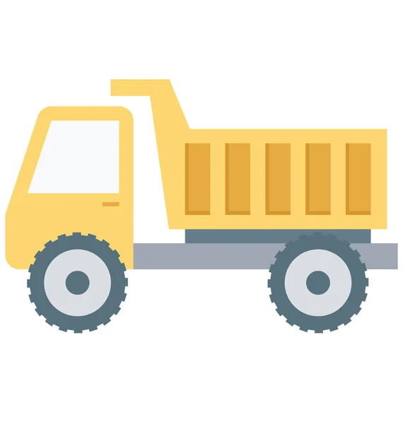 Dump Truck Isolated Vector Icon Construction — Stock Vector