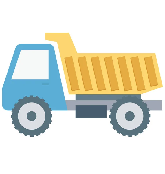 Dump Truck Isolated Vector Icon Construction — Stock Vector