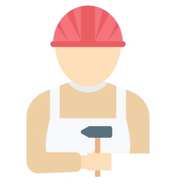 İnşaat Mühendisi izole vektör simgesi